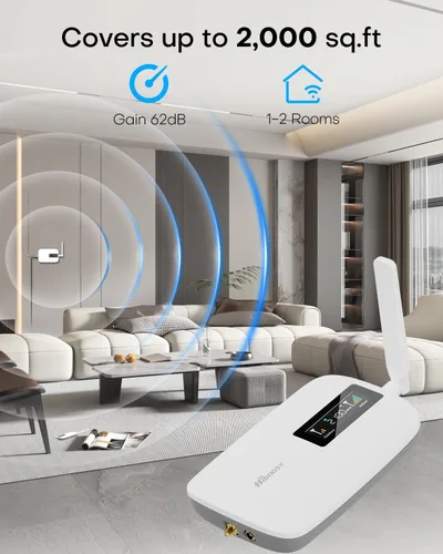 Vista 6 de Amplificador de teléfono celular para oficina en casa Aumenta 5G y 4G LTE Amplificador de señal de teléfono celular para todos los operadores