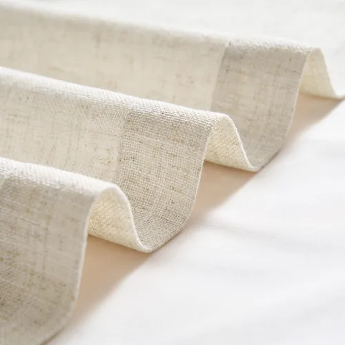 Vista 8 de jinchan Cortinas de lino con textura de cenefa para cocina, sala de estar, bolsillo para barra, cortinas de ventana pequeña, cortinas de lino