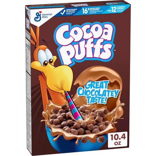 Cocoa Puffs, cereales para el desayuno con sabor a chocolate, fabricados con grano entero, 10.4 oz