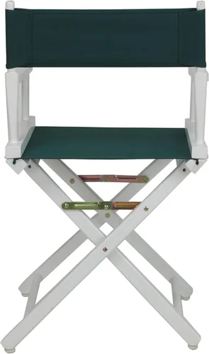 Vista 4 de Casual Home - Silla de director de 18.0 in, marco blanco con lona verde cazador