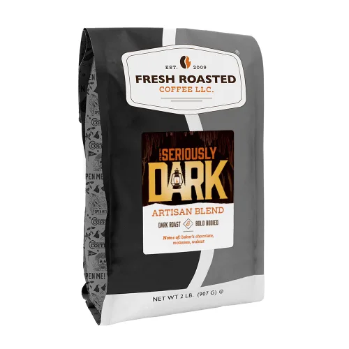 Vista 46 de Fresh Roasted Coffee, Blackbeard's Revenge, 12 onzas, tostado medio, Kosher, grano entero