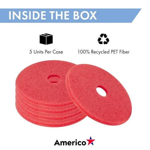 Vista 3 de Americo Almohadillas para pulir, 13" de diámetro, rojo, 5/cartón