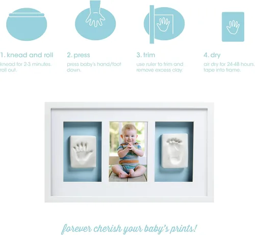 Vista 2 de Pearhead Babyprints Deluxe – Marco de fotos para pared, Blanco