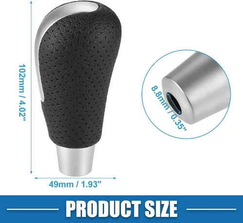 Vista 4 de Pomo de palanca de cambios de transmisión automática con agujeros para Mazda 3 2009-2016 para Mazda 3 Sport 2009-2016 tono plateado mate