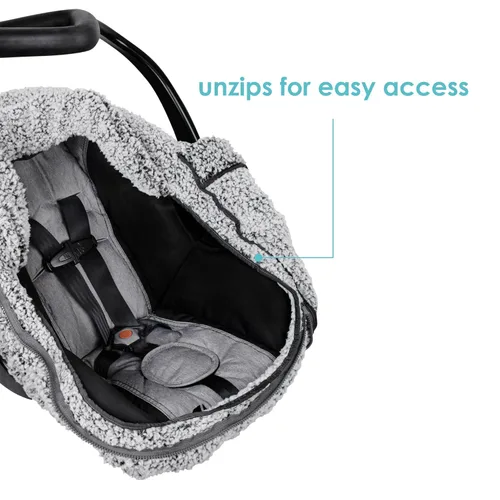Vista 7 de JJ Cole Funda de asiento de coche de invierno para bebé, funda de asiento de automóvil de invierno para asiento de bebé o carriola, fundas