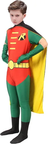 Vista 3 de Disfraz de superhéroe de Halloween para niños, traje de cosplay Zentai, overol para niños