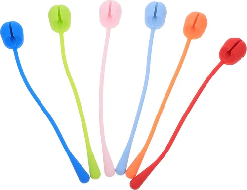 Kisangel 16pcs Silicone Cord Organizers Cable Ties Reusable Wire Straps for Cable Management Portable Multi-functional Cord Holders for Office Home