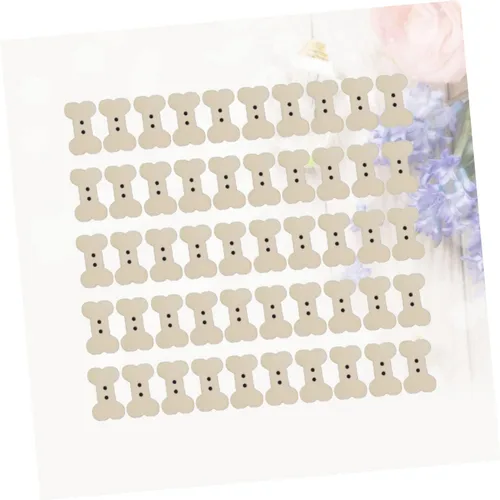 Vista 6 de TEHAUX 100 botones de madera con forma de hueso de perro, 2 botones de madera de 0.9 in con 2 agujeros, botones decorativos sin terminar, hebilla