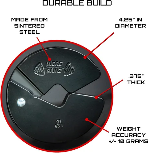 Vista 3 de Micro Gainz - Placa fraccional para mancuernas de 1.25LB, ideal para micro cargas, (Elige color) 2 piezas de placas de peso fraccional, diseñadas
