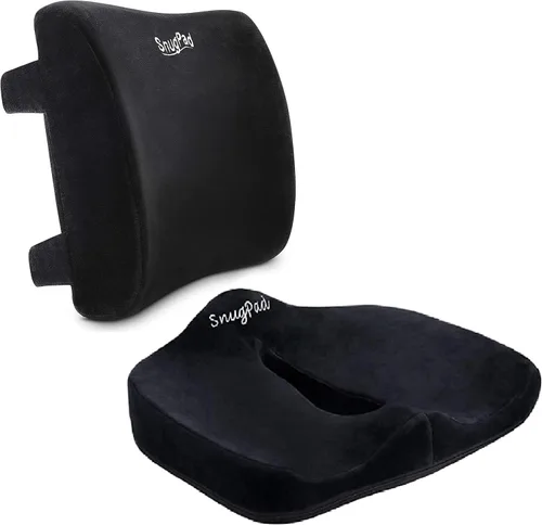 Vista 6 de Cojín ortopédico de espuma viscoelástica para silla de oficina, ciática, coxis de espalda, alivio del dolor de espalda, almohadas para sentarse