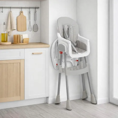 Vista 10 de Dream On Me Silla alta portátil 2 en 1, silla alta compacta convertible, silla alta portátil ligera, color gris