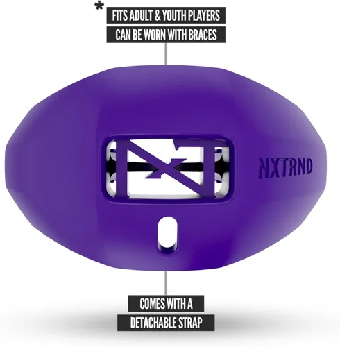 Vista 149 de Nxtrnd One Protector Bucal de Fútbol Americano, Correa Incluida, Se Adapta a Adultos y Jóvenes (Negro)