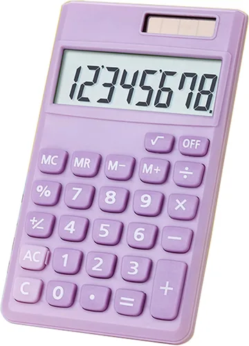 Vista 9 de Calculadora básica, mini calculadoras de escritorio de tamaño de bolsillo para escuela, oficina, hogar (azul claro)