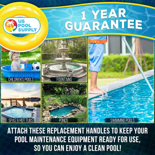 Vista 4 de U.S. Pool Supply 2 asas de repuesto para cabezal de aspiradora de piscina de alta calidad, asas de plástico resistentes con clips en V de mariposa