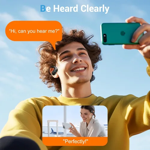 Vista 3 de Auriculares inalámbricos, auriculares deportivos Bluetooth 5.4, auriculares con sonido de graves profundos, 60 horas de reproducción de llamadas