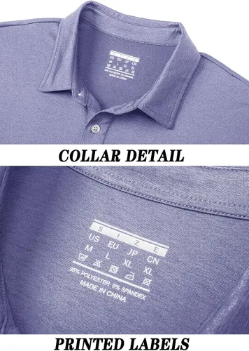 Vista 4 de TACVASEN Polo de golf casual para hombre, manga corta, verano, 3 botones, color liso, estilo clásico