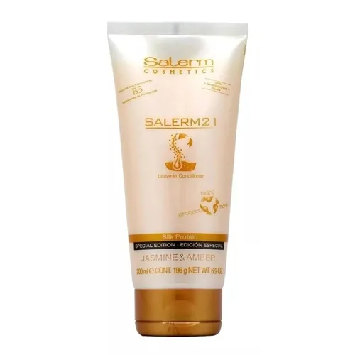 SALERM - 21 Jazmín y Ámbar - 6.8 fl oz - Mascarilla y acondicionador sin enjuague - con Proteínas de Seda - Antiencrespamiento - Reparación de
