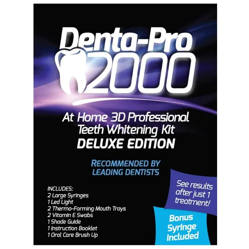 Vista 7 de DentaPro 2000 Kit de blanqueamiento dental 3D - Adición de lujo incluye luz LED, (2) jeringas de gel de 0.2 fl oz, bandeja moldeable personalizada