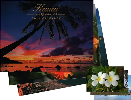 Vista 5 de Calendario hawaiano de 12 meses Long's Hawaii 2024 con postal adicional (estado 50)