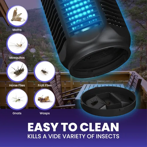 Vista 3 de LiBa Exterminador Eléctrico de Insectos, Matador de Insectos para Exteriores e Interiores con Interruptor – Rejilla Potente de 4000V, 20W Brillo