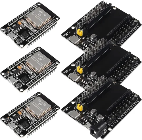 3 Juegos ESP32 ESP-32S WiFi Placa de Desarrollo NodeMCU ESP-WROOM-32 Microcontrolador con ESP32 GPIO Placa Breakout 30 Pines Tipo-C Micro USB