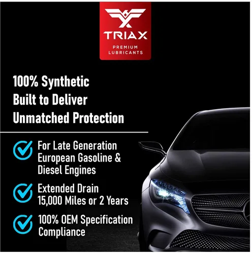 Vista 4 de TRIAX Euro LV 0W-20 Full Syn PAO Esters Aceite de motor compatible con BMW LL-12+, LL-17+, MB 229.71, VW 508.00/509.00 (1 cuarto de galón)