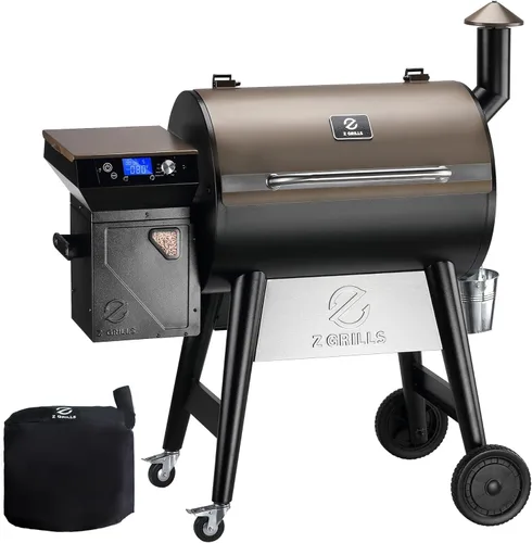 Z GRILLS Parrilla y ahumador eléctrico de pellets de madera 8 en 1 con controlador PID V3.0, LCD, 697 pies cuadrados, sondas de carne, limpieza de