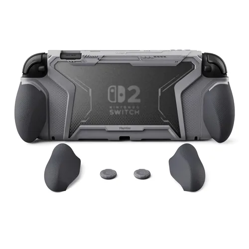 Vista 10 de playvital for Switch 2 Beyond-Grip Protective Case, Interchangeable FPS/Omni Ergonomic Grips + Military-Grade Drop Dockable Cover + 2 Joystick Caps