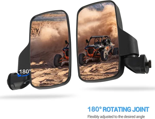 Vista 3 de KARSEE UTV Side Mirrors Adjustable for 1.5" - 2" Roll Bar Cage Universal UTV Rear View Mirror Compatible With Polaris RZR Arctic Cat Honda Pioneer