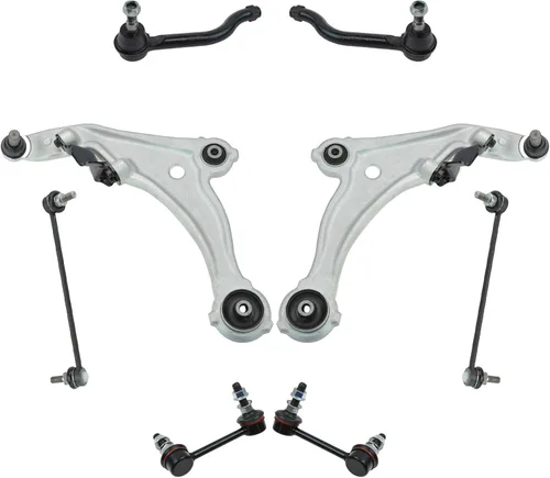 Vista 136 de TRQ Kit de dirección y suspensión delantera y trasera, cremallera de dirección de rótula y fuelle de piñón, barra estabilizadora, barra
