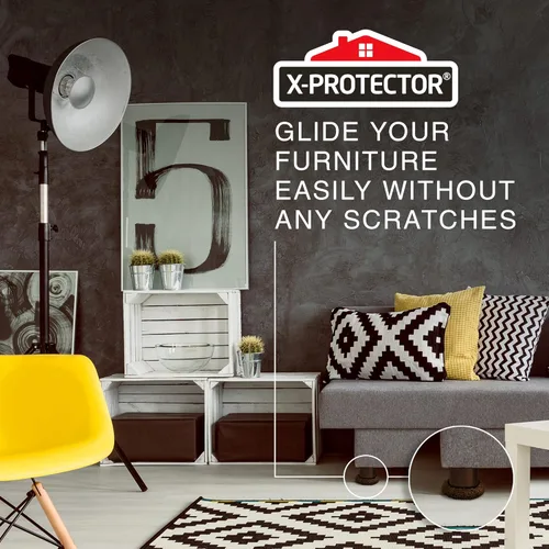 Vista 7 de Deslizadores de Muebles X-PROTECTOR - Paquete de 4+4 de 5" - Deslizadores de Muebles Multisuperficie Marrones para Alfombras y Pisos Duros - 4