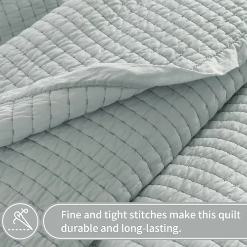 Vista 5 de KALOOLA Juego de edredón 100% algodón tamaño King, ultra suave y ligero, juego de ropa de cama de 3 piezas, estilo moderno y chic para todas