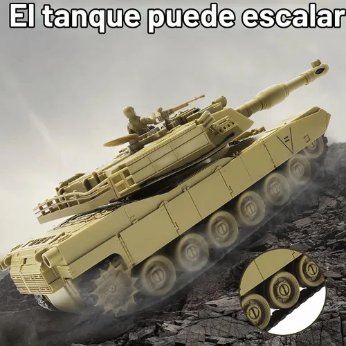 Vista 8 de Tanque de Juguete Militar RC, Tanque del Ejército M1A2 Abrams de EE.UU. con Control Remoto con Batalla IR, Vehículos Militares RC de 2.4Ghz