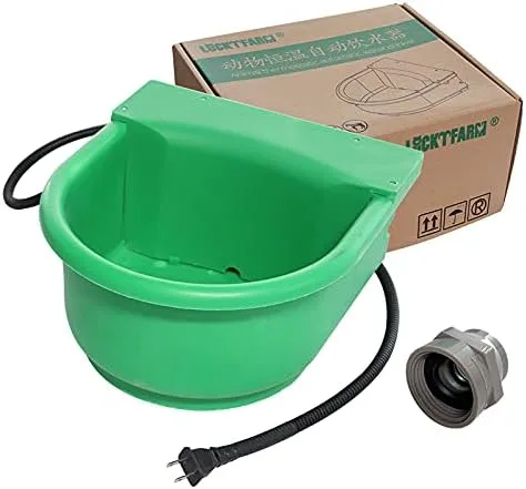 Cuenco automático para perros con calefacción de 1.3 galones, canal de agua térmica al aire libre para ganado de mascotas, ganado, ovejas y