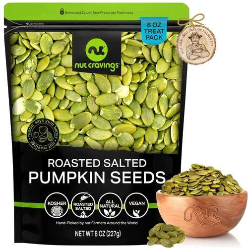 Vista 29 de NUT CRAVINGS - Pepitas de calabaza crudas, sin sal, sin cáscara, (32 oz - 2 lb) Nueces a granel envasadas frescas en bolsa resellable - Bocadillo