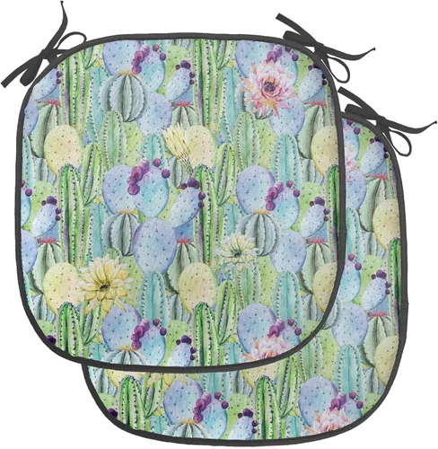 Vista 66 de Ambesonne Grunge Chair Seating Cushion, Retro Striped Background Pineapple Vintage Hippie Graphic, Anti-Slip Seat Padding for Kitchen & Patio