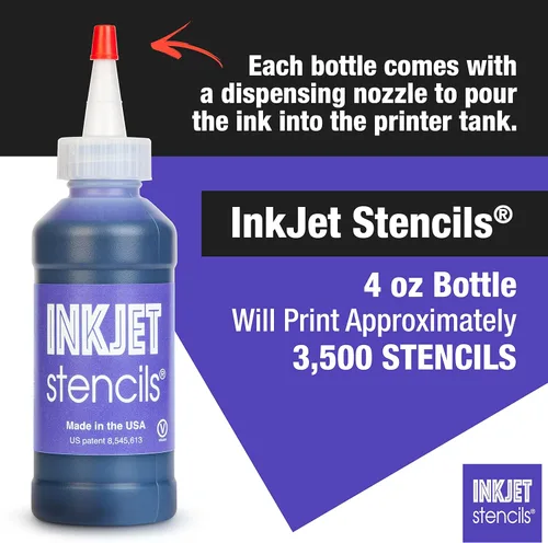 Vista 6 de Ink Jet Tinta de plantilla de recarga compatible con plantillas de tinta de impresora (violeta, botella de 4 onzas)