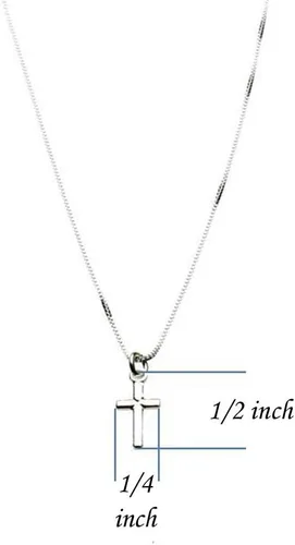 Vista 4 de Cadena de plata esterlina con dije de cruz pequeña, cadena sin níquel, collar Italia
