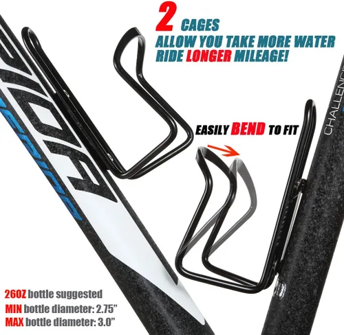 Vista 6 de USHAKE - Portabotellas para bicicleta de montaña básica, de aleación de aluminio, ligeros, para bicicleta MTB, soportes para botellas de agua