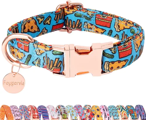 Vista 7 de Faygarsle Lindo collar de perro para niñas y niños, suave y elegante collar para mascotas con diseño de limón, ideal para perros de verano amarillo