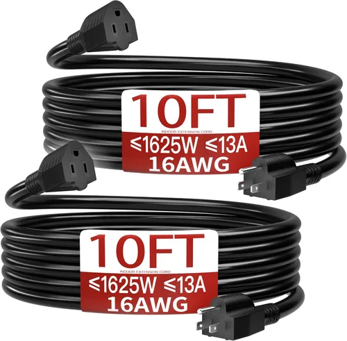 Vista 88 de Skrizcable Cable de extensión para exteriores de 16/3, 50 pies, impermeable, resistente a la intemperie y ignífugo, cable de alimentación negro de 3