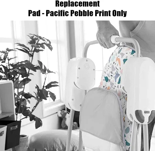 Vista 3 de Almohadilla de repuesto para columpio Fisher-Price Take-Along - HBD71 - Funda de asiento acolchada de repuesto - Estampado de guijarros del Pacífico