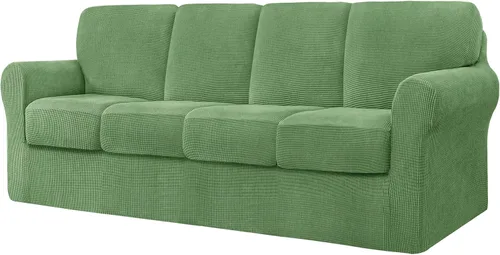 Vista 199 de CHUN YI Fundas para sofá de 7 piezas, lavables, fundas elásticas para sofá de 3 cojines con respaldo y fundas de cojín separados, protector