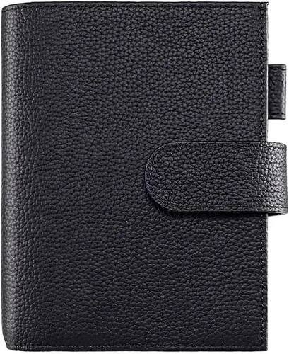 Funda de cuero para planificador A6 para Hobonichi Negro