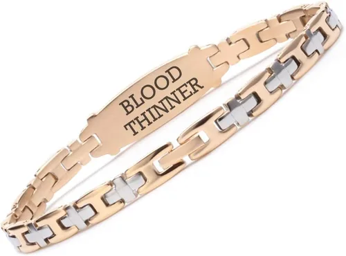 Vista 3 de LinnaLove Lady Medical Alert - Pulseras médicas de acero inoxidable para mujer, 7.5 pulgadas