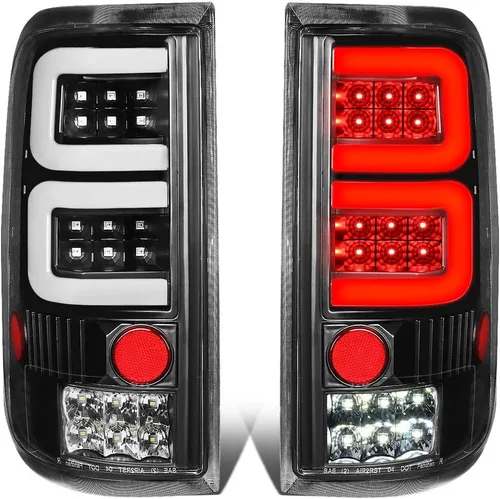 DNA MOTORING TL-F15004-LED-3D-BK-CL Conjunto de luz trasera LED 3D para lado del conductor y del pasajero [compatible con Ford F150 Lobo 04-08]