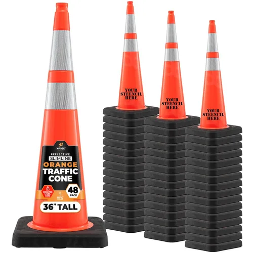 Vista 82 de Xpose Safety Conos de tráfico naranjas de 28 pulgadas con collares de 6 y 4 pulgadas, 1 paquete – Cono de seguridad de plástico PVC multiusos
