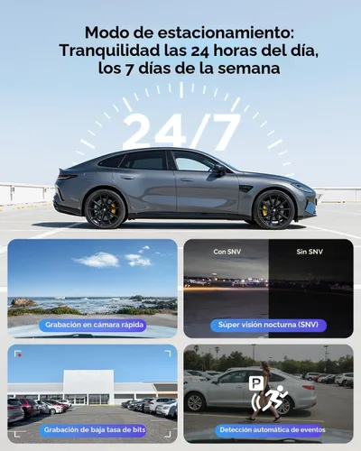 Vista 7 de VIOFO Cámara de tablero A229 Plus frontal y trasera, doble STARVIS 2 sensores, 2 canales HDR, 1440P+1440P Control de voz Cámara de tablero de coche