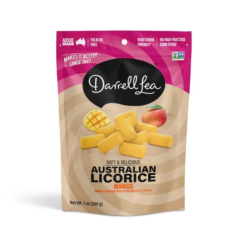 Vista 7 de Darrell Lea Regaliz australiano suave, sin OGM, sin aceite de palma, a base de plantas, sin jarabe de maíz con alto contenido de fructosa, dulce