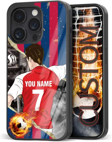 Vista 21 de Fundas de teléfono personalizadas con nombre y número de fútbol para iPhone 11, 12, 13, 14, 15, 16, 17, 16 Pro Max Plus Mini, Samsung Galaxy Note10